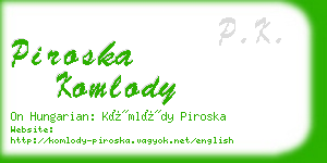 piroska komlody business card